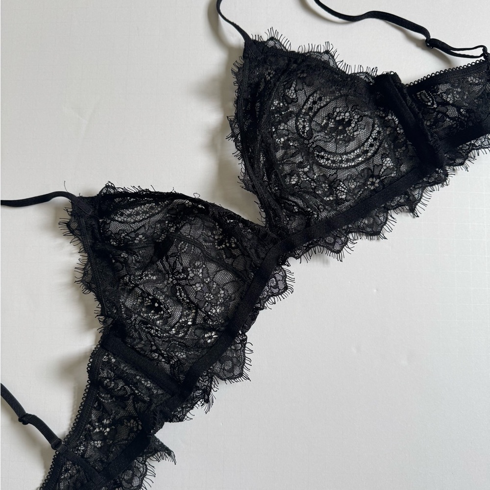 Anine Bing Black Lace Bralette